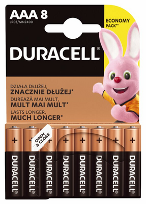 Duracell DU BASIC mikrotužkové batérie AAA 8ks
