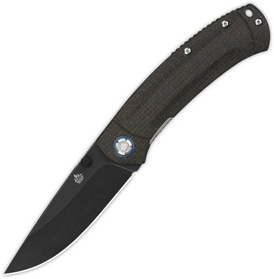 QSP Knife QS109-C2 Copperhead Brown kapesní nůž 8,9 cm, Blackwash, tmavě hnědá, Micarta