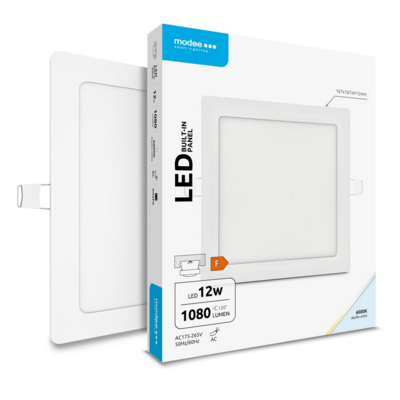Modee Lighting LED čtvercový panel zapuštěný 12W studená bílá 1080lm (ML-LPSB6000K12WA2N)