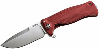 LionSteel SR11A RS Red kapesní nůž 9,4 cm, červená, hliník, rozbíječ skla