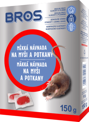 04260 Bros Puha csali egerek és patkányok ellen, 150 g