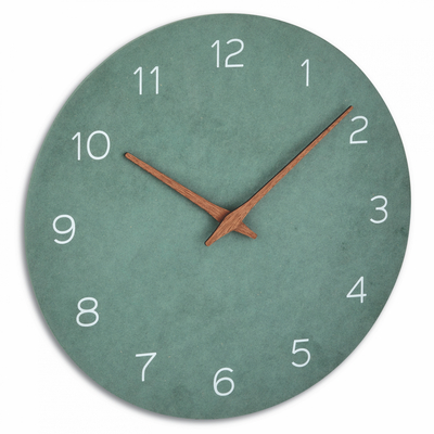 60.3054.04 TFA Analógové nástenné hodiny so vzhľadom dreva, ručičky z orechového dreva, zelené 