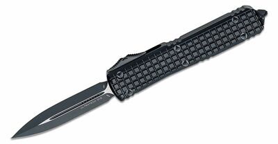 Microtech 122-1TFRS Ultratech Black Tactical Frag automatický nůž 8,6 cm, celočerná, hlíní