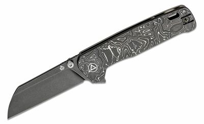 QSP Knife QS130XL-D2 Penguin Plus Black Stonewash vreckový nôž 8,6cm, titán, uhlíkové vlákno, hliník