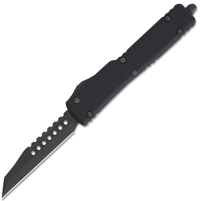 Microtech 419W-1DLCTSH UTX-70 Warhound Standard automata kés 6,1 cm, teljesen fekete, alumínium