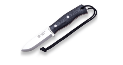 JOKER CM-122 EMBER vonkajší nôž 10,5 cm, čierna, Micarta, kožené puzdro