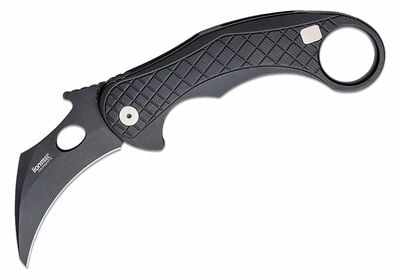 LionSteel LE1 A BB L.E.One Chemical Black vreckový nôž - karambit 8,2 cm, celočierna, hliník