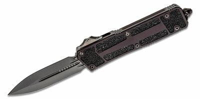 Microtech 280-1DLCTSH Scarab II Shadow automata taktikai kés 10 cm, teljesen fekete, alumínium 