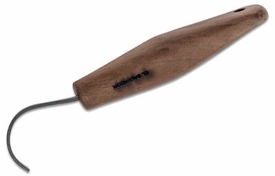 Condor CTK2815-2.0 Curved Carver Knife zakrivený rezbársky nôž 5 cm, orechové drevo, kožené puzdro