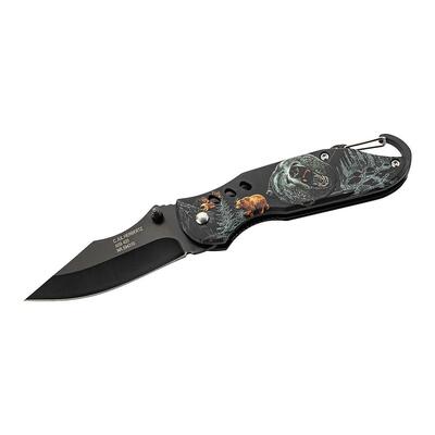 Herbertz 594310 jednoruční kapesní nůž 7cm, hliník, 3D potisk medvěd