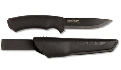 Morakniv 10791 Bushcraft Black vonkajší nôž 10,9 cm, čierna, plast, guma, plastové puzdro