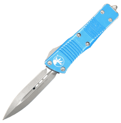 Microtech 138-10DBL TROODON Standard automatický nůž 7,8 cm, Stonewash, modrá, hliník