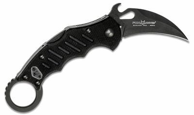 FOX kések FX-599 XT Karambit taktikai zsebkés 6,5 cm, teljesen fekete, G10