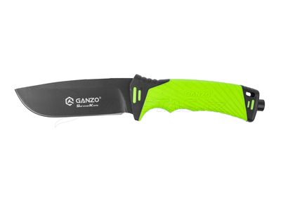 Ganzo Knife G8012LG kültéri kés 11,5 cm, fekete-zöld, ABS, gumi, műanyag tok