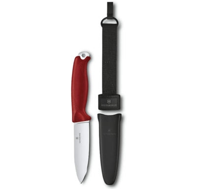 Victorinox 3.0902 Venture Red vonkajší nôž 10,5 cm, červená, polymér TPE, puzdro 