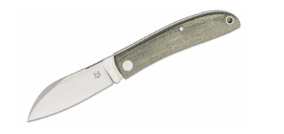 FOX Knives FX-273 Livri vreckový nôž 7 cm, zelená, Micarta, kožené puzdro