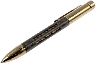 NY FC BRS LionSteel Twist Pen Titanium BRONZE SHINE with Carbon Fiber. Fisher Space refill