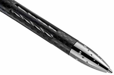 NY FC GYS LionSteel Twist Pen Titanium GREY SHINE with Carbon Fiber. Fisher Space refill