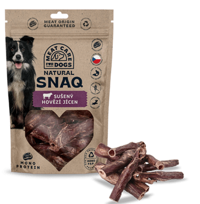 DOG SNAQ 99163 kiegészítő kutyáknak - szárított marha nyelőcső 100G