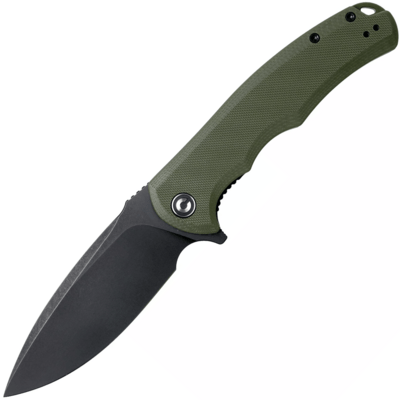 CIVIVI C803F Praxis zsebkés 9,5 cm, Fekete Stonewash, zöld, G10