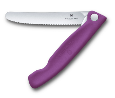 Victorinox 6.7835.FC1 nôž na ovocie a  zeleninu, 11cm, skladací,  zúbkovaný, fialový