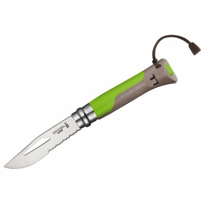 001715 OPINEL OPINEL VRI N ° 08 Inox Outdoor Green - kapesní nůž s píšťalkou, zelená rukojeť