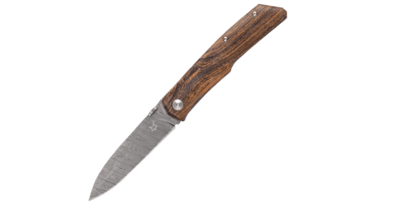 FOX Kések FX-525 DB Terzuola zsebkés 8,5 cm, Bocote fa, Damaszkusz, nylon hüvely