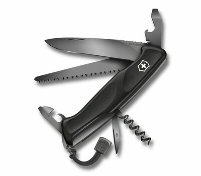 Victorinox 0.9563.C31P RangerGrip 55 Onyx Black multifunkční nůž, černý monochromatický, 12funkcí
