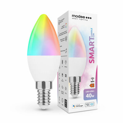 Modee Smart Tuya LED žárovka E14 4,9W barevná a bílá, stmívatelná