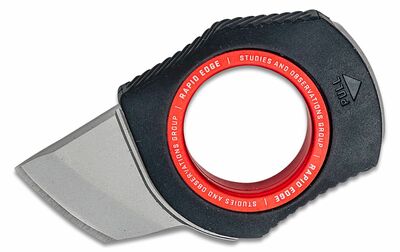 SOG-18-30-04-43 RAPID EDGE - BLACK + RED nůž na krk 2 cm, černo-červená, GRN, hliník