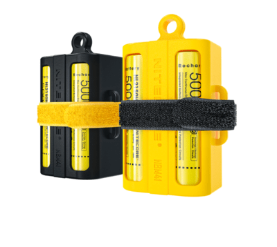 Nitecore NBM41 Yellow zásobník na 4 baterie (21700 a 18650), žlutá, popruh