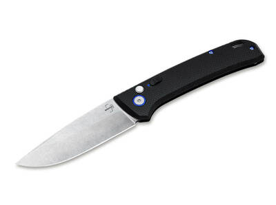 Böker Plus 01BO920 FRND SILVER automatický nôž 8,5 cm, Stonewash, čierna, Grivory, nylonové puzdro