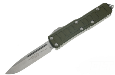 Microtech 231II-10ODS UTX-85 Stepside automatický nůž 7,9 cm, Stonewash, zelená, textura, hliník