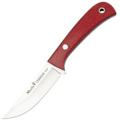 Muela TERRIER-9Y lovecký nůž 8,8 cm, malinově růžová, Micarta, kožené pouzdro