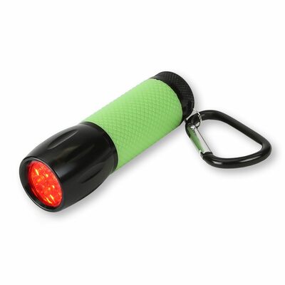 Carson SL-33 RedSight Pro LED červená baterka, zelená svítící rukojeť ve tmě, karabina