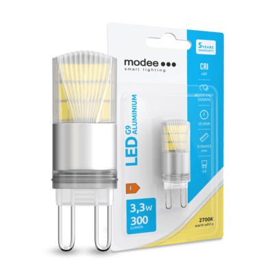Modee LED žiarovka G9 Aluminium 3,3W teplá biela (ML-G9A2700K3,3WB1)