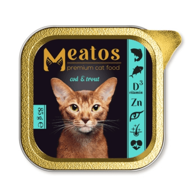 Meatos Cat Province Adult Ragout mokré krmivo pre dospelé mačky s treskou a pstruhom, 85 g
