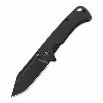 QSP Knife QS143-B Rhino Titanium black vreckový nôž 8,3 cm, celočierna, Black Stonewash, titán