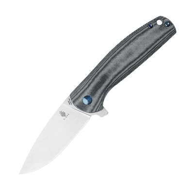 Kizer V3471N4 Gemini zsebkés 7,9 cm, Stonewash, fekete, Micarta