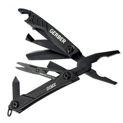 Gerber 31-003610 Dime MultiTool Black multifunkčný nástroj - kliešte, oceľ, čierna, 12 funkcií