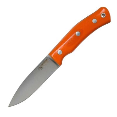 Casstrom CASS-13130 No.10 SFK nôž do prírody 10 cm, Satin, oranžová, G10, kožené puzdro