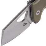 BF-752 OD FOX knives BLACK FOX KIT FOLDING KNIFE - 440C STONEWASHED BLADE - OD GREEN G10 HANDLE