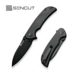 S23077-3 Sencut Borzám Black Canvas Micarta Handle Black 9Cr18MoV Blade Liner Lock