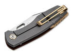 Böker Plus 01BO338 F3.5 vreckový zatvárací nôž 8,5 cm, hnedá farba, Micarta, nylonové puzdro