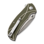 S23097-2 Sencut Hyrax zöld / Ivory G10 fogantyú, szatén bevonatú 9Cr18MoV pengebetét zár