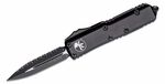 Microtech 232-3T UTX-85 Black Tactical Serrated automatický nůž 7,6 cm, celočerná, hliník