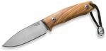 M1 UL LionSteel Fixed knife m390 blade Olive wood handle, leather sheath, Ti Pearl