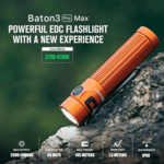 Baton 3 Pro Max (Orange) CW OLIGHT Customized 4000mAh 3.6V 21700 
Rechargeable lithium-ion Ba
