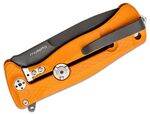 SR22A OB LionSteel SR FLIPPER ORANGE Aluminum knife, RotoBlock, Chemical Black blade Sleipner