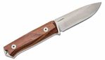 B40 ST LionSteel Fixed Blade Sleipner Steel stone washed, SANTOS wood handle, leather sheath